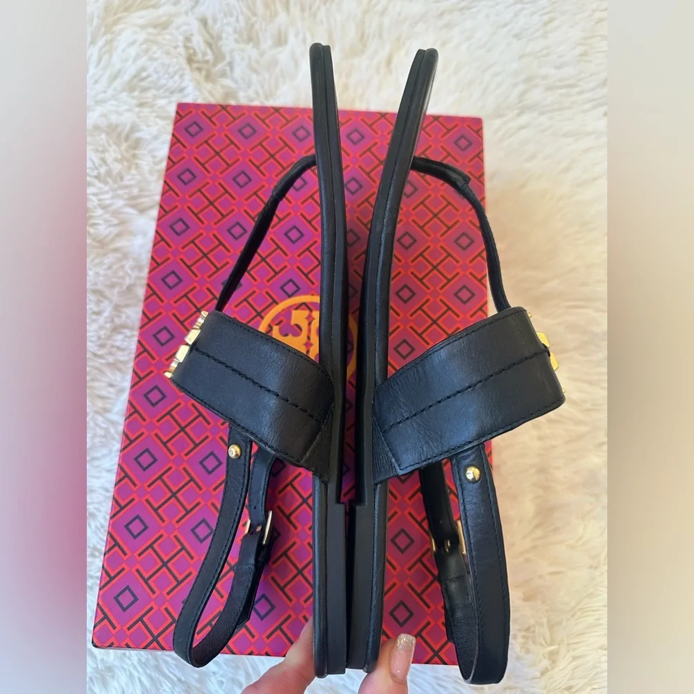 Tory Burch Everly Black Sandals Size: 10.5 - Picture 5 of 10
